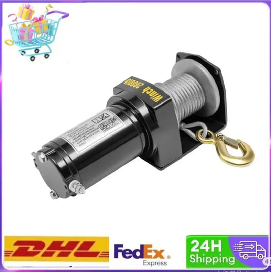 12V 2000Lbs Automotive Selbsthilfe Elektrische Hebezeug Winde Extractor Elektrische Winde Off-Road Wasserdichtung Winde Auto montiert Kran by Golden Bridge Store