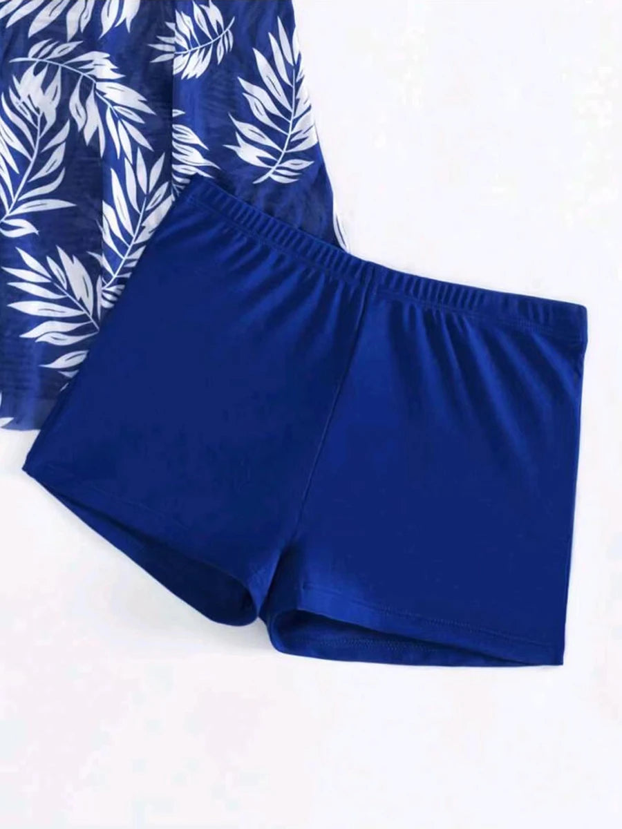 Tankini-Set 2025: lyric Short Dress Tankini With Shorts Swimsuit Women Swimwear - Female Padded Printed Bathing Swim Suit Swimming Beachwear Summer Collection