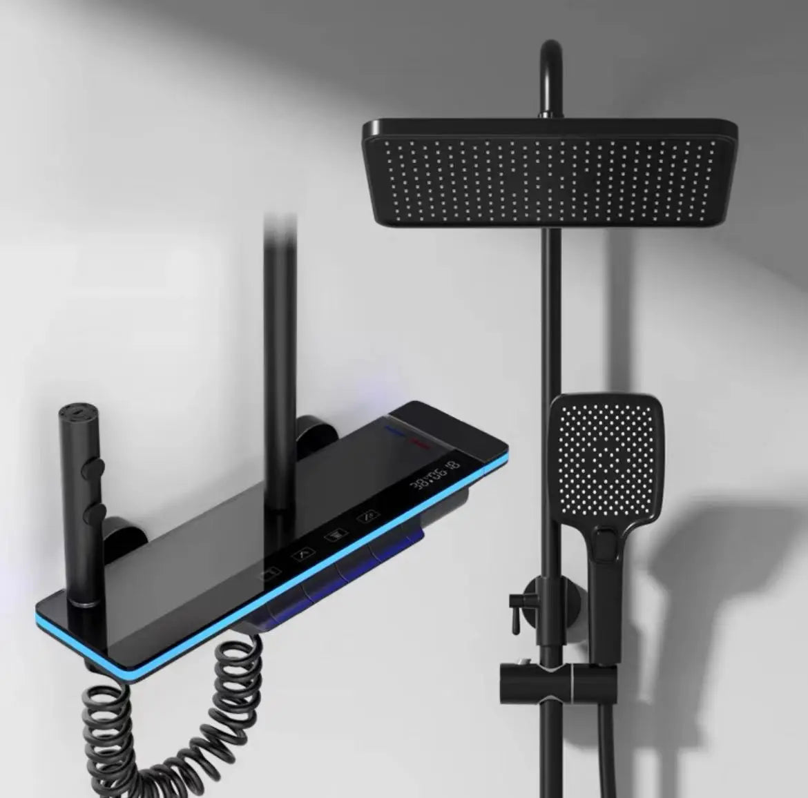 Goy Duschset LED Anzeige - Durchfluss 8 L Leistung 9 W Maße 1200x200