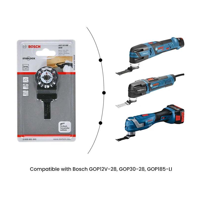 Bosch Starlock Accessories Oscillating Saw Blade AIZ 10 AB Wood Metal Plunge Saw Blade for Bosch Gop Series Renovator Power Tool
