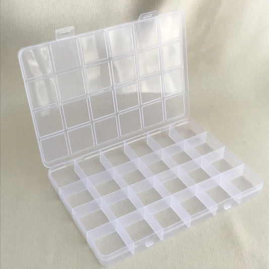 Praktisch 24 Gitter Fach Plastik Transparent Lagerung Box Schmuck Ohrring Perle Schraube Halter Koffer Display Organizer Container