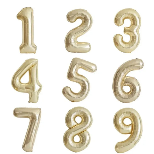 MicroPlush 40Zoll Digital Ballon Gold - Folie Zahl 0-9