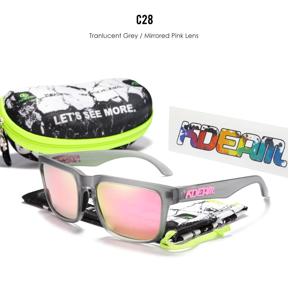 KDEAM Herren Polarisierte Sonnenbrille Quadratisch Casual Outdoor Sonnen Brille Frauen Unisex Sonnenbrille für Paare mit Neuer Verpackung