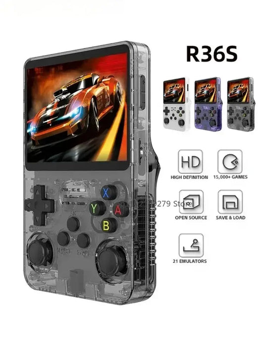 128G R36S Retro Handheld Videospielkonsole Linux System 3,5 Zoll IPS Bildschirm R35s Pro Tragbarer Taschenvideoplayer 64GB Spiele
