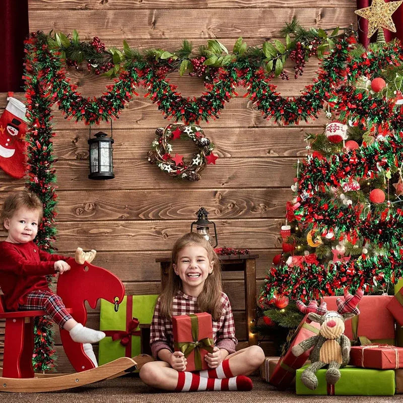 1/3/5Pcs 2M Weihnachten Streifen Band Rot Grün Lametta Girlande Weihnachten Baum Hängende Ornamente Hause dekoration Neue Jahr Party Liefert