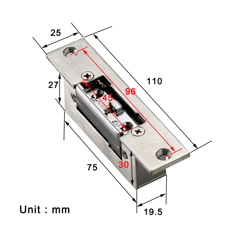 Elektro-Türöffner 2025: Stainless Steel DC12V Electric Strike Lock - Power On Unlock Fail Secure Access Control Collection