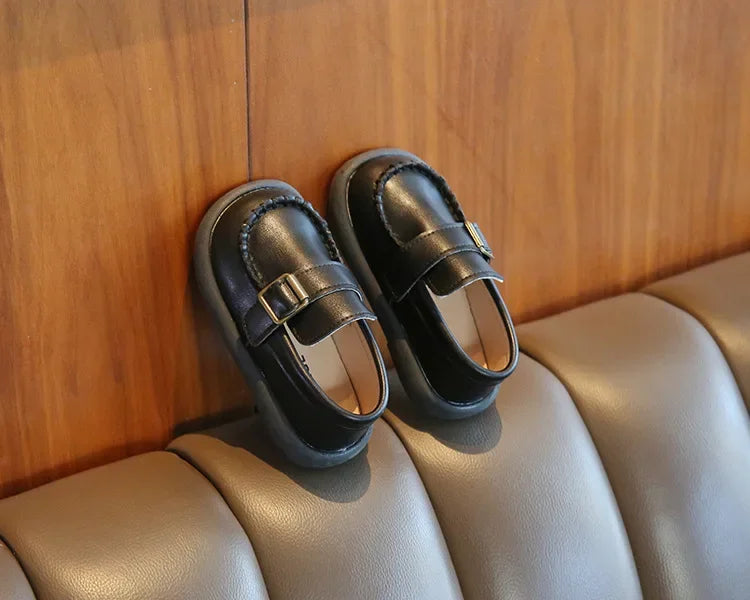 Jungen Casual Schuhe 2025 - Kleinkind Flache Loafer Slip-On - Frühling Herbst Runde Zehen Klassische Schnalle Hochzeit