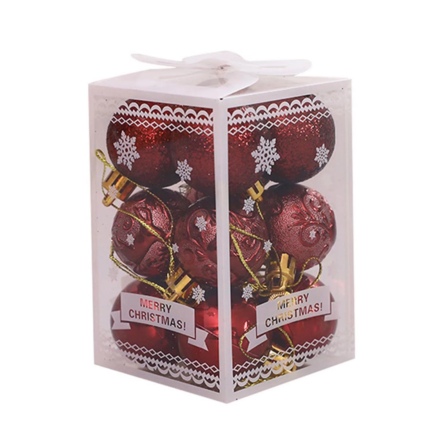 Choice Weihnachtskugeln 12er Set - Kunststoff Durchmesser 6 cm