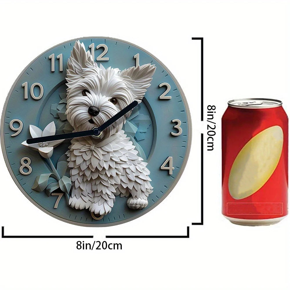 DIY-Wanduhr-Kit 2025: West-Highland-Terrier 2D-Design - Silent Movement Collection