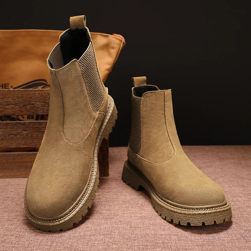 YeinshaarsCN HighTop Leder Stiefeletten Vielseitige - Knöchelhoch, Leder, Reißverschluss