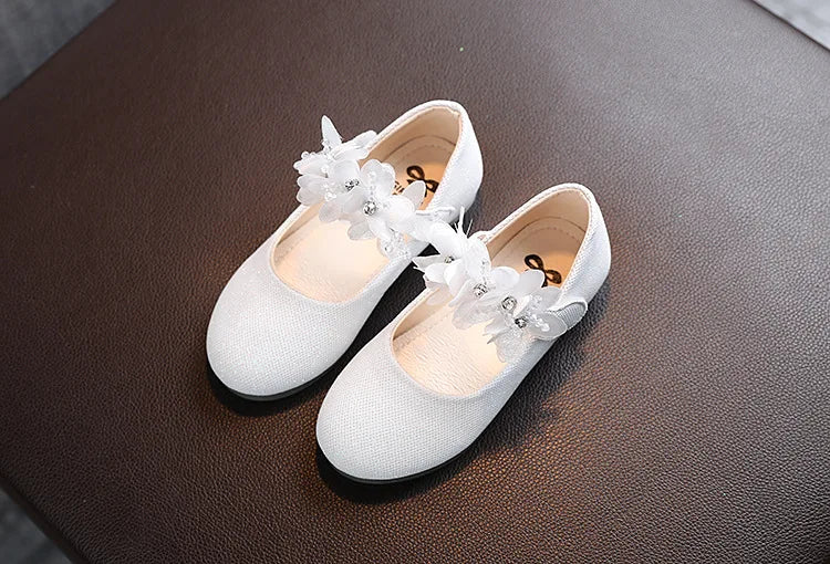 Mädchen Schuhe 2025 - Blumen Mary Jane Kristall Weiche Prinzessin Ballet Flats - Kleine Mädchen 1-7J Baby Hochzeit Party Leder Schuhe
