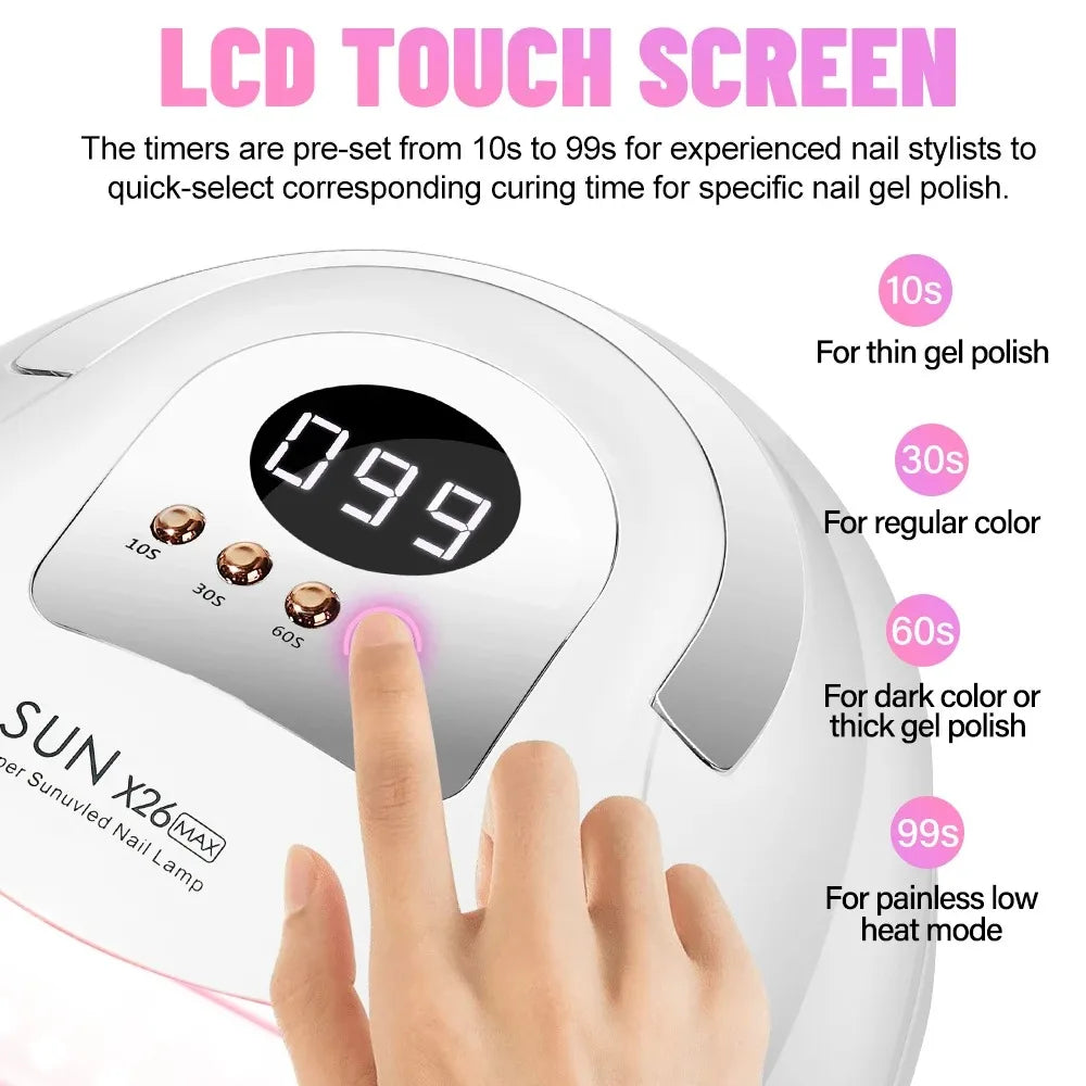 Sun X26 MAX Nail Art UV LED Lamp For Nails Manicure 81LEDS Professional Gel Polish Drying Lamps With Timer Auto Sensor