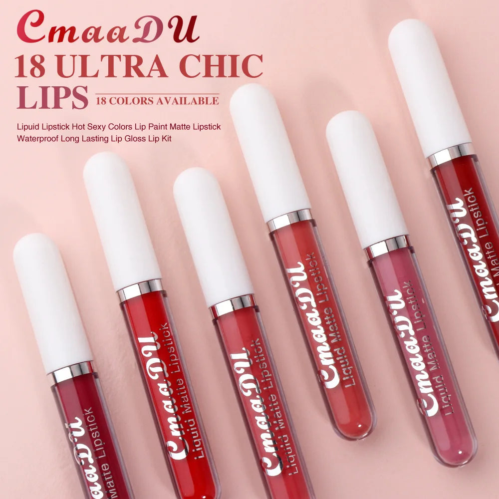 Liquid Matte Lippenstift 2025 - Wasserfest Langanhaltend Make-up Frauen - Kosmetik Koreanisch Makeup Beauty Lip Gloss Tint Fleck