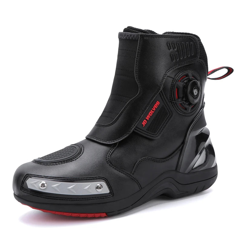 CN Fujian Sturzsicher Motorradstiefel - EU42 PU Obermaterial Gummi Sohle Bequeme Passform