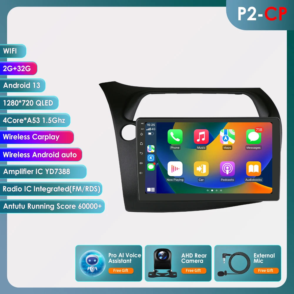 CarPlay Autoradio Multimedia Player für Honda Civic Hatchback