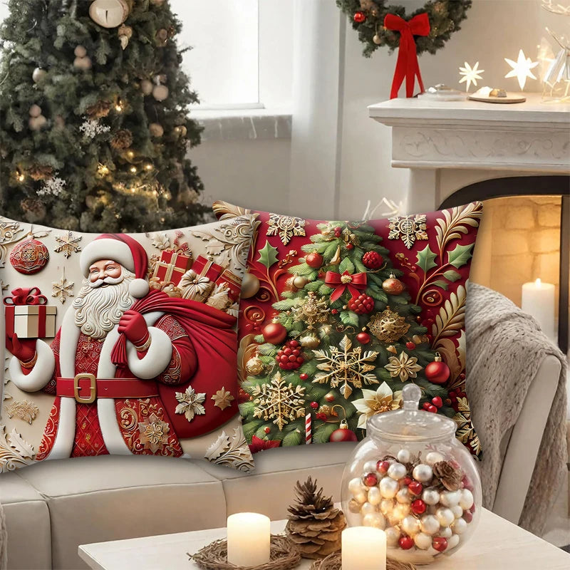 1pcs Christmas Pillow Cover Xmas Party Decoration 2025 Xmas Holiday Santa Claus Pillow Cover Navidad Natal New Year Gift 2026﻿﻿﻿