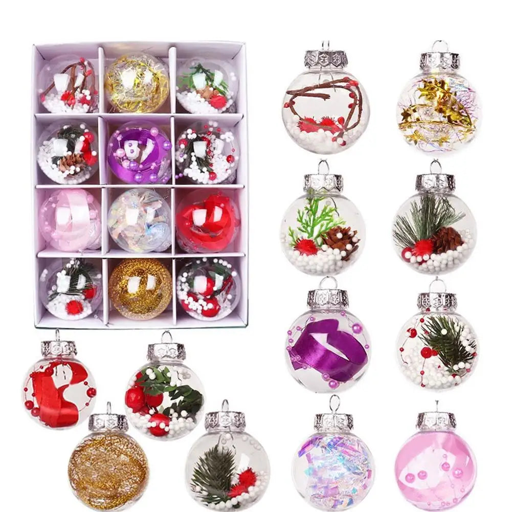 SnowBall Schneemannkugeln Transparent - 12er Set, Glaskugeln