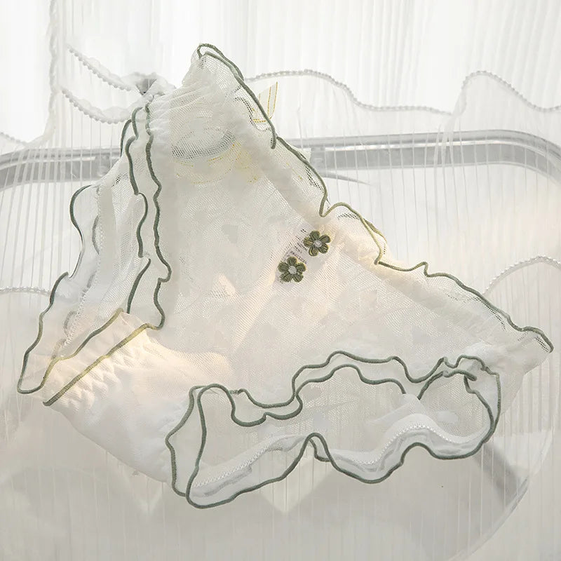 L-XL Women's Underwear Panty elegant Lace Panties Girls' Flower Comfort Briefs Middle Waist Seamless Underpants Female Lingerie