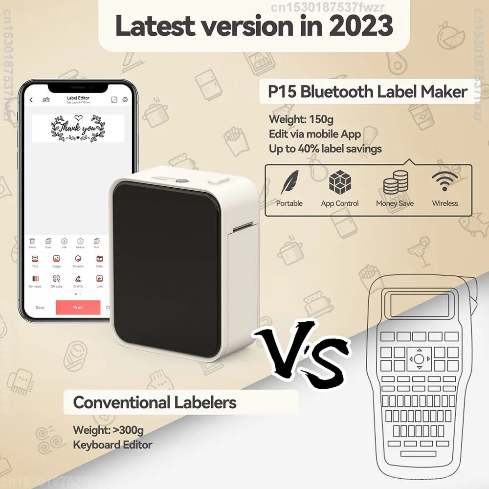 Label-Drucker 2025: Marklife P15 Similar D11-D110-D101-Q30 - Thermal Inkless Wireless Collection