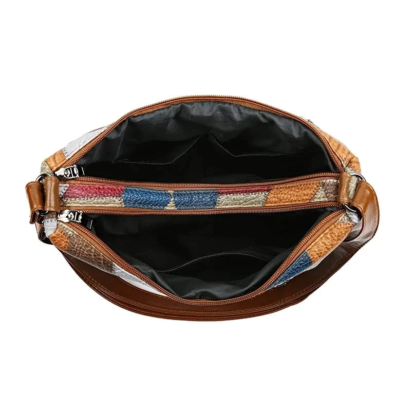 Geantă de mână elegantă pentru femei, geantă de umăr cu mai multe buzunare, geantă retro Crossbody, pentru zi cu zi