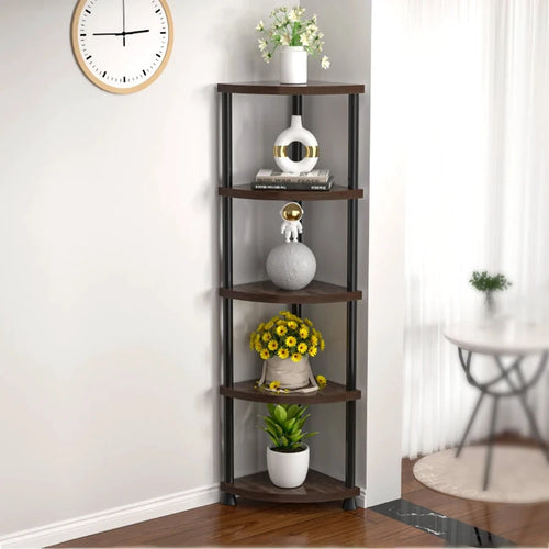 MTShining Lagerregal 6 Ebenen Metallrahmen Wand Eckregal