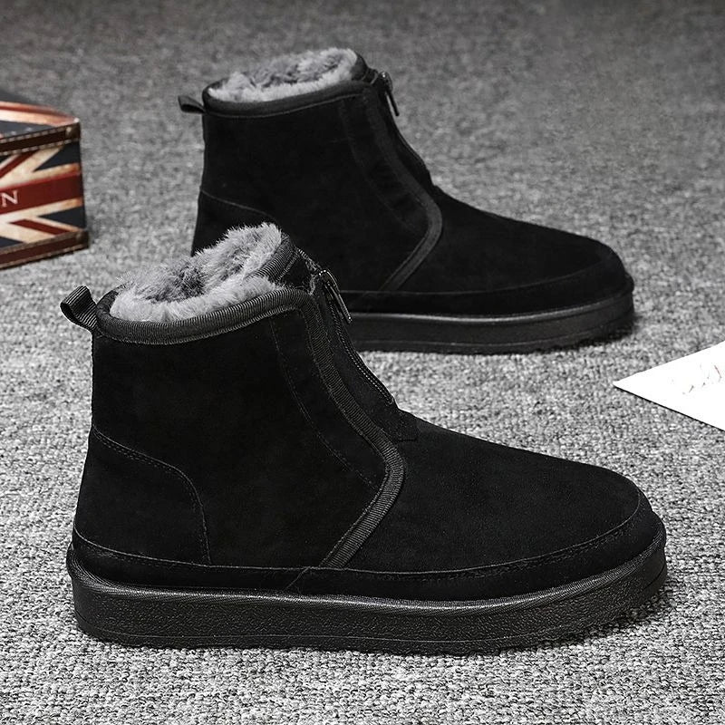 Ghete de iarnă Shangkaka, căptușite călduros - fermoar, căptușeală din pluș, talpă antiderapantă