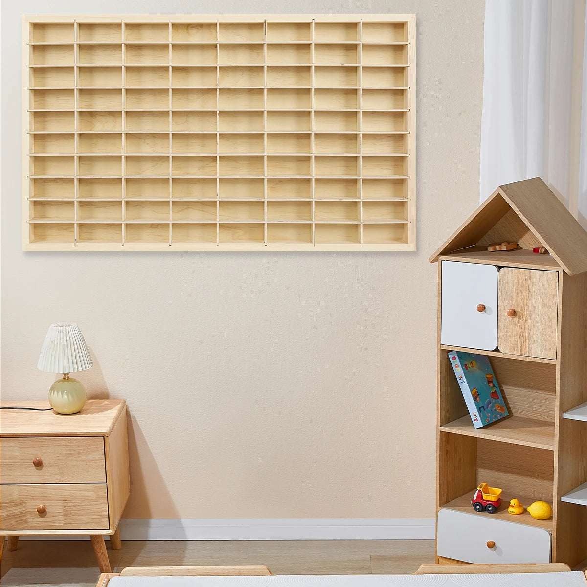 NONE Ausstellungsregal Massivholz 80 Fächer 77,5x4x47 cm