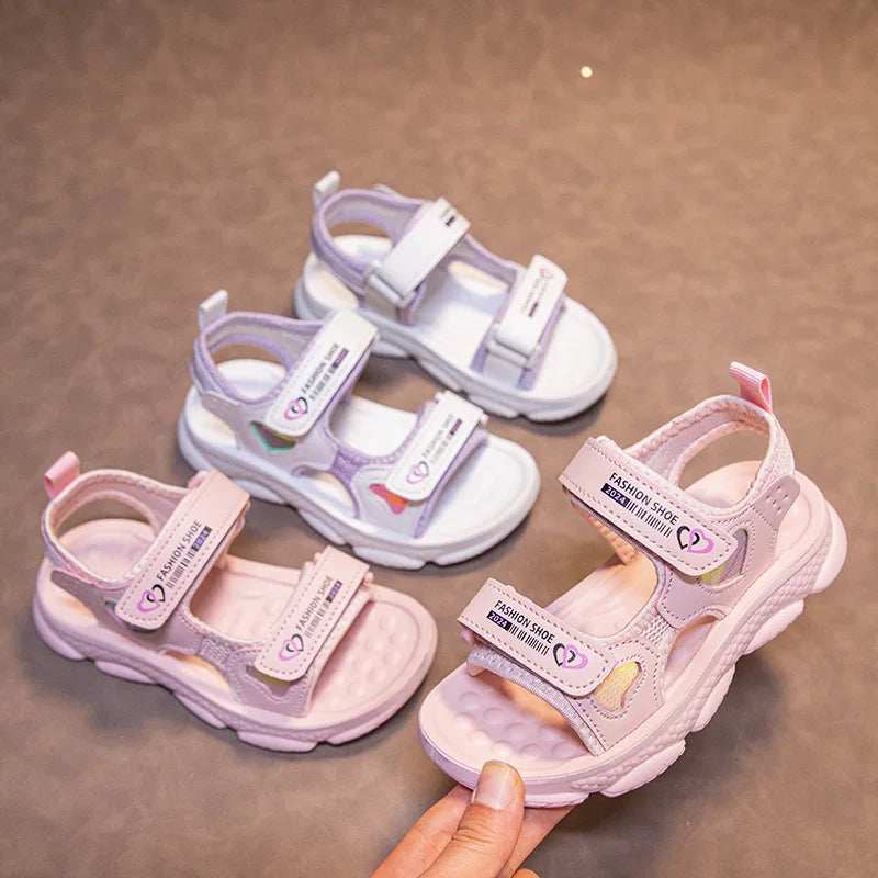 Mädchen Sandalen 2025 Neuer Sommer - Prinzessin Weiße Party Kinder Sandalen - Platform Baby Casual Strand Schuhe Rutschfest