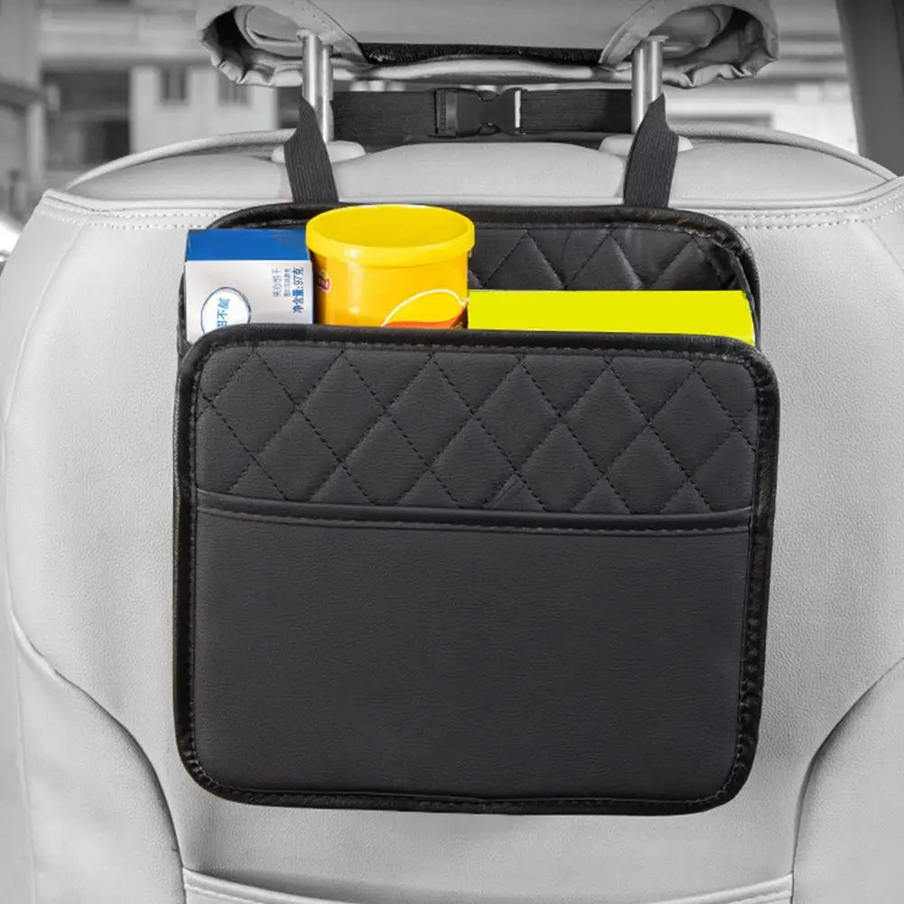 Multifunctional Car Seat Storage Bag Leather Storage Bag Garbage Bag Storage Bag Hanging Seat Back Tissue Water Cup Holder