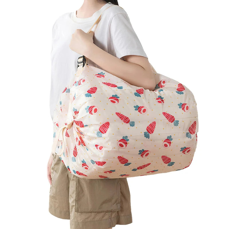 Foldable Shopping Bag Waterproof Travel Portable Storage Bag Beach Bag Supermarket Grocery Shopping Bag