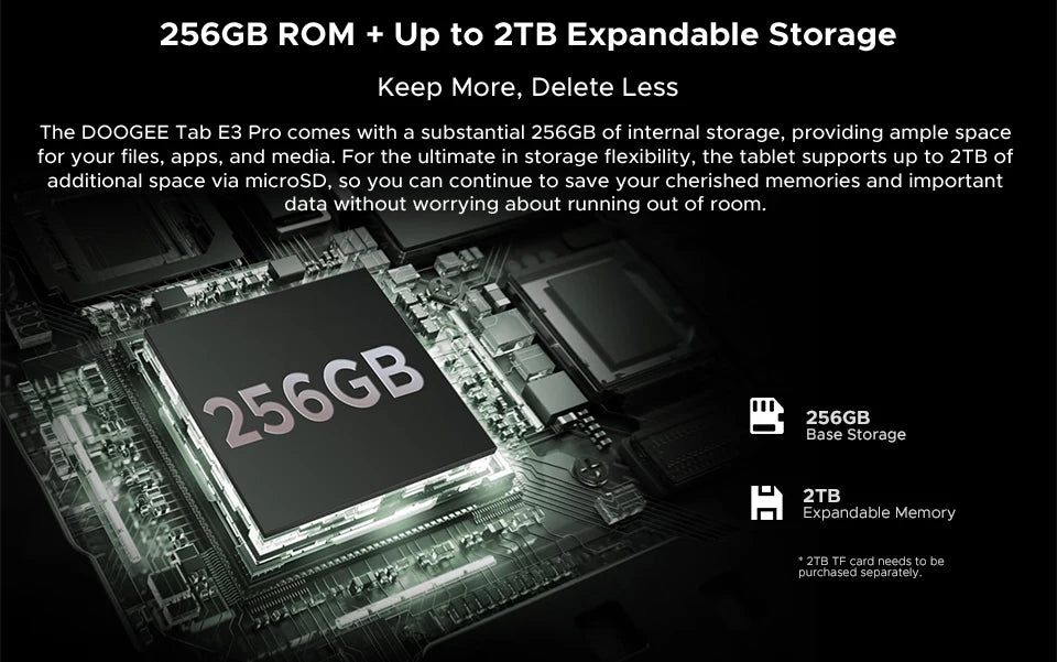DOOGEE Tab E3 Pro 2-in-1 Tablet-PC - 256 GB ROM, 11000 mAh, 13 Zoll