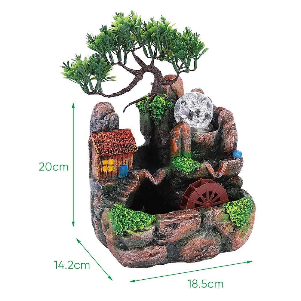 Desktop Fountain Simulation Resin Desktop Fountain Rockery Decor Atomizing Home Ornament Decoration Home Ornament Table Ornament