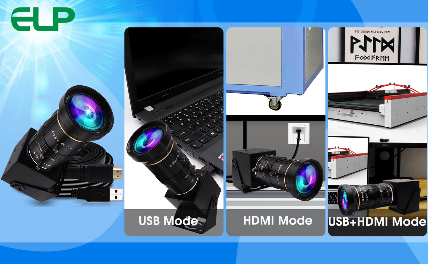 ELP ELP-USB4KCAM30H 4K60FPS Webcam - USB3.0 HDMI 1/2.8"