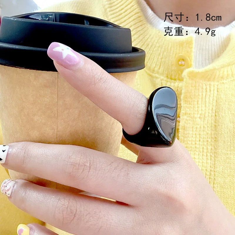 Inele Groase Geometrice HangZhi - Rășină, Mărime Mare