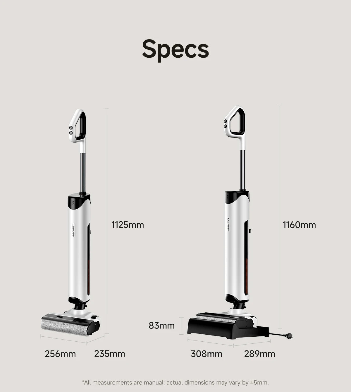 UWANT D500 Nass-Trockensauger Selbstreinigend-Staubbox 0,6-1 L 24x26x11