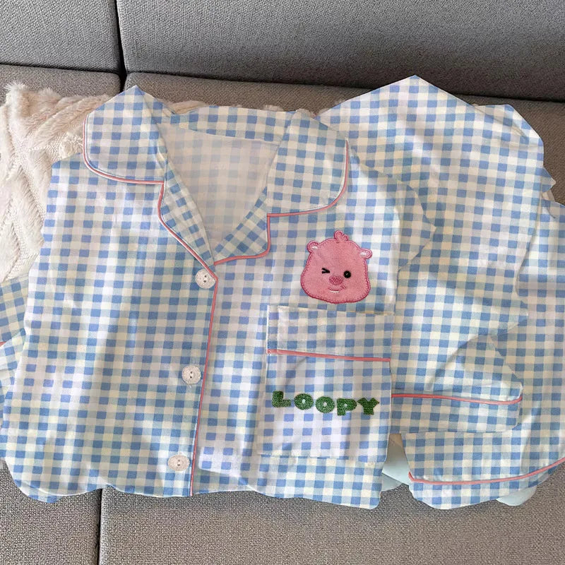 LunaWear Pyjama Set Gestreift Langarm - Größe S, Baumwolle