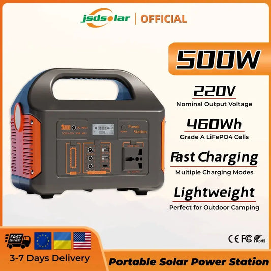 Solarstromgenerator Tragbar 300W 500W LED Licht Notfall Powerbank