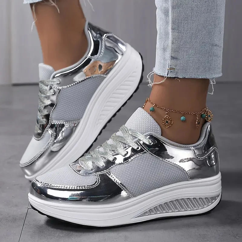 Women's Shoes Flat Anti Slip Outdoor Walking Shoes for Women Sneakers Womens Wedge Sneakers Casual Thick-soled Vulcanized Shoes