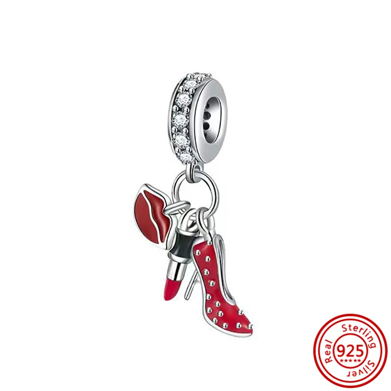 925 Silber Einkaufstasche Koffer Reisepass Handtasche Kamera Liebe Reise Leben DIY Perlen für Original Pantaro Charms Armband Schmuck
