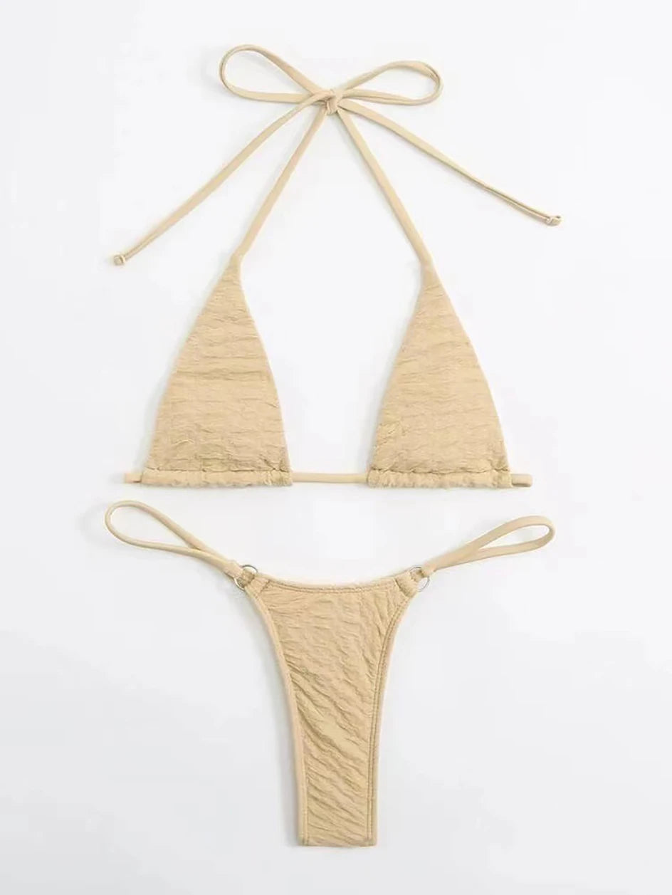 Elegant Micro Bikini Wire-Free Support Low Waist Design Mini Tanga Brazilian Frauen Schwimmanzug
