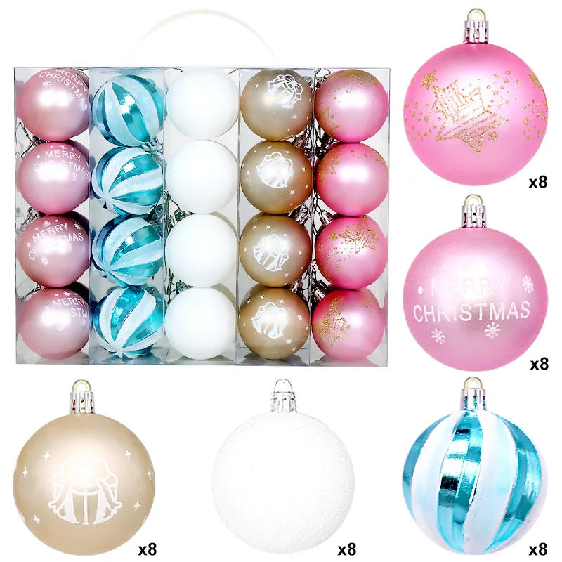 Neues Weihnachtsball-Set Handbemalt - Kapazität 40 Stück Ø6 cm