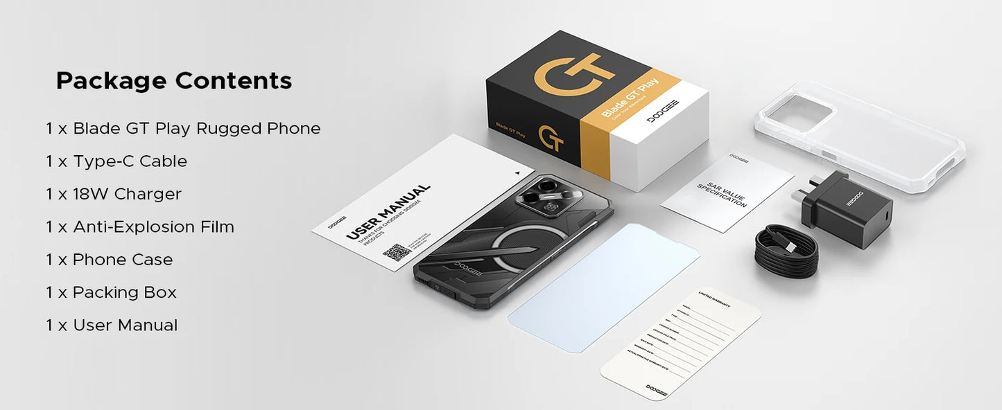 DOOGEE Blade GT Play Robustes 5G - 256 GB, 5800 mAh, 6,72 Zoll