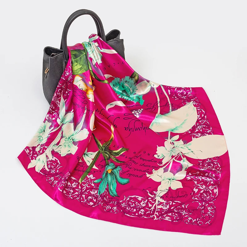 SENAIFE Satin-Schal Elegant - 90x90cm Polyester Leicht