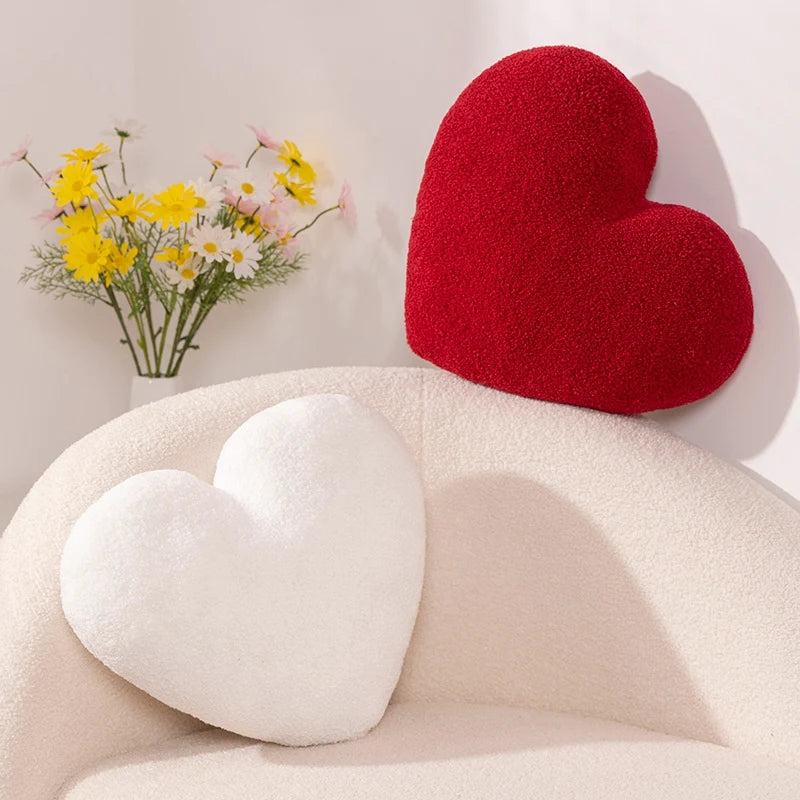 Red Love Heart Shape Throw Pillow Cushion Stuffed Plush Doll Kids Toy Lover Gift Sofa Car Home Decor Wedding Party Decoration
