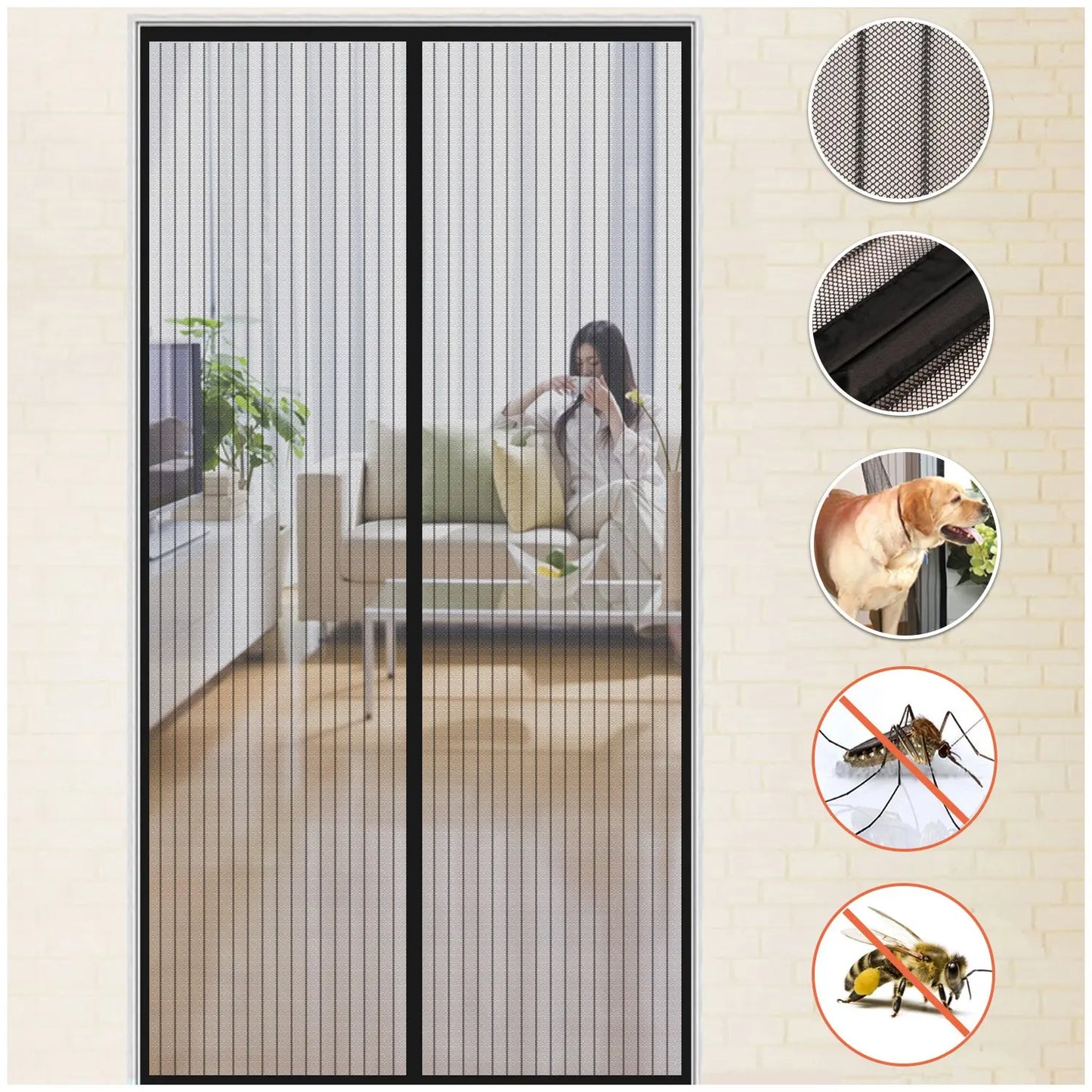 Choice Magnetischer Türvorhang - Mückenschutz 90x210 cm
