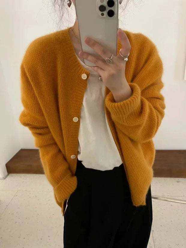 LIBIELY Cardigan Rundhals Kuschelig Warm Polyester - Kapazität Standard Leistung Hoch Größe M/L