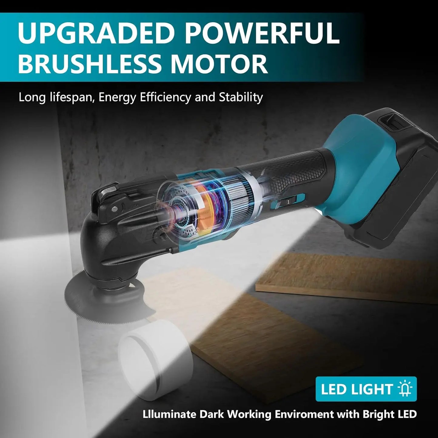 Multifunction Tool for Makita 18V Li-Ion Battery, Multimaster 6 Adjustable Speeds (Batteries Not Included)