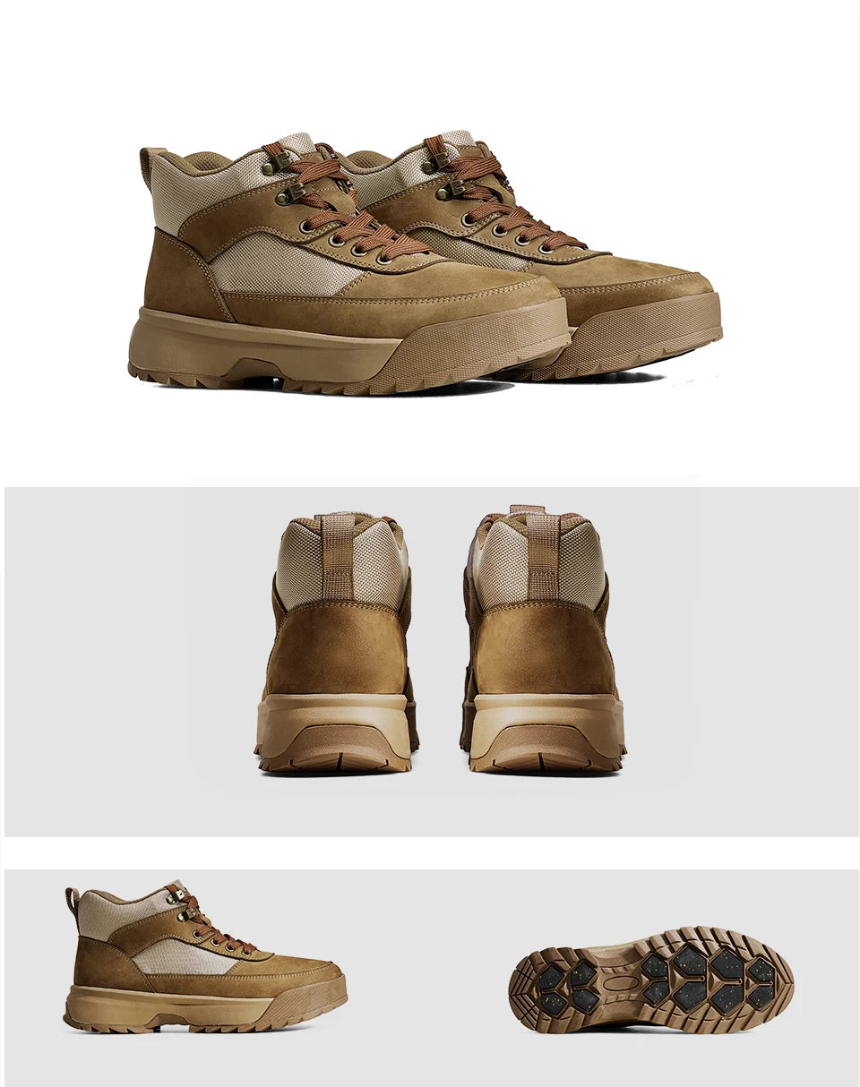 Ghete DESAI galbene cu talpă înaltă - Pantofi de lucru călduroase pentru exterior - Mărimea 39-44, Căptușeală călduroasă performantă, Înalți până la gleznă