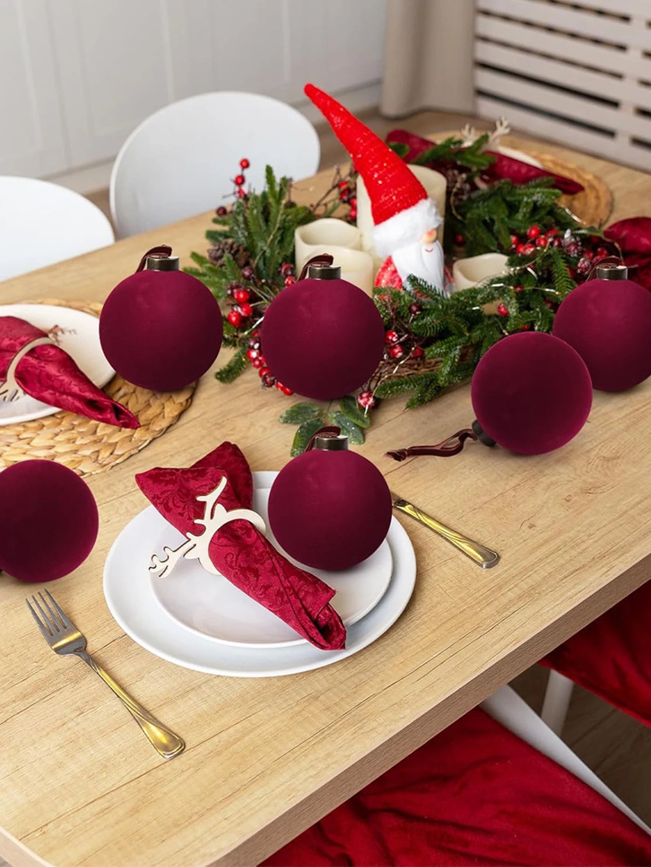 Choice Christbaumkugeln Flockierte Kugel - Durchmesser 5 cm, 6 Stück