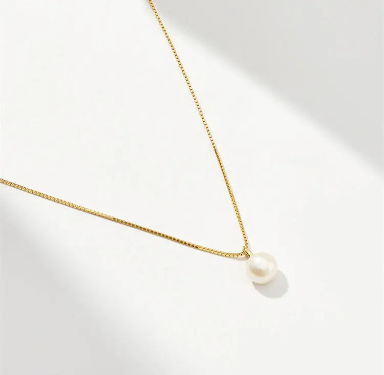 Pandantiv din perlă Sterling925 556 - lanț placat cu aur de 18k, 2g